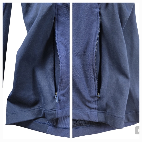 Brooks Fusion Hybrid Jacket Navy Blue Bolt Packable Built-In Mesh Backpack - Picture 10 of 16